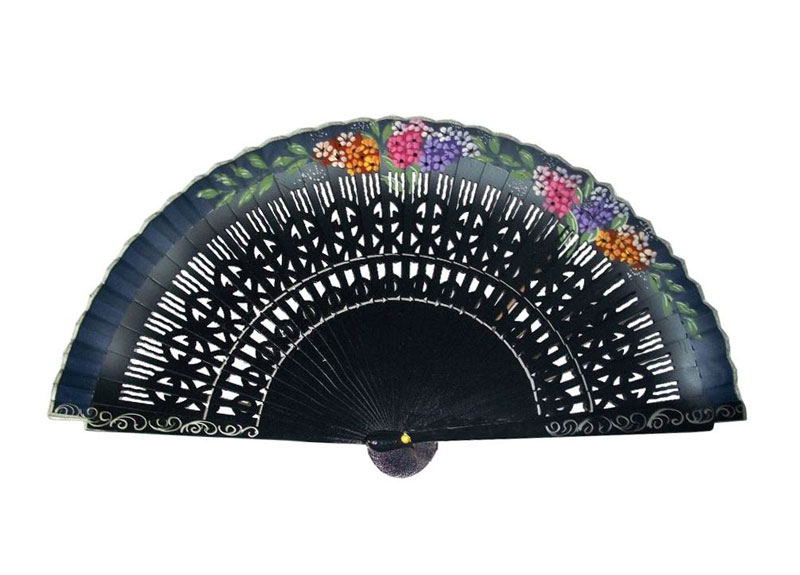 Wooden Fans for Ladies with Flowers
